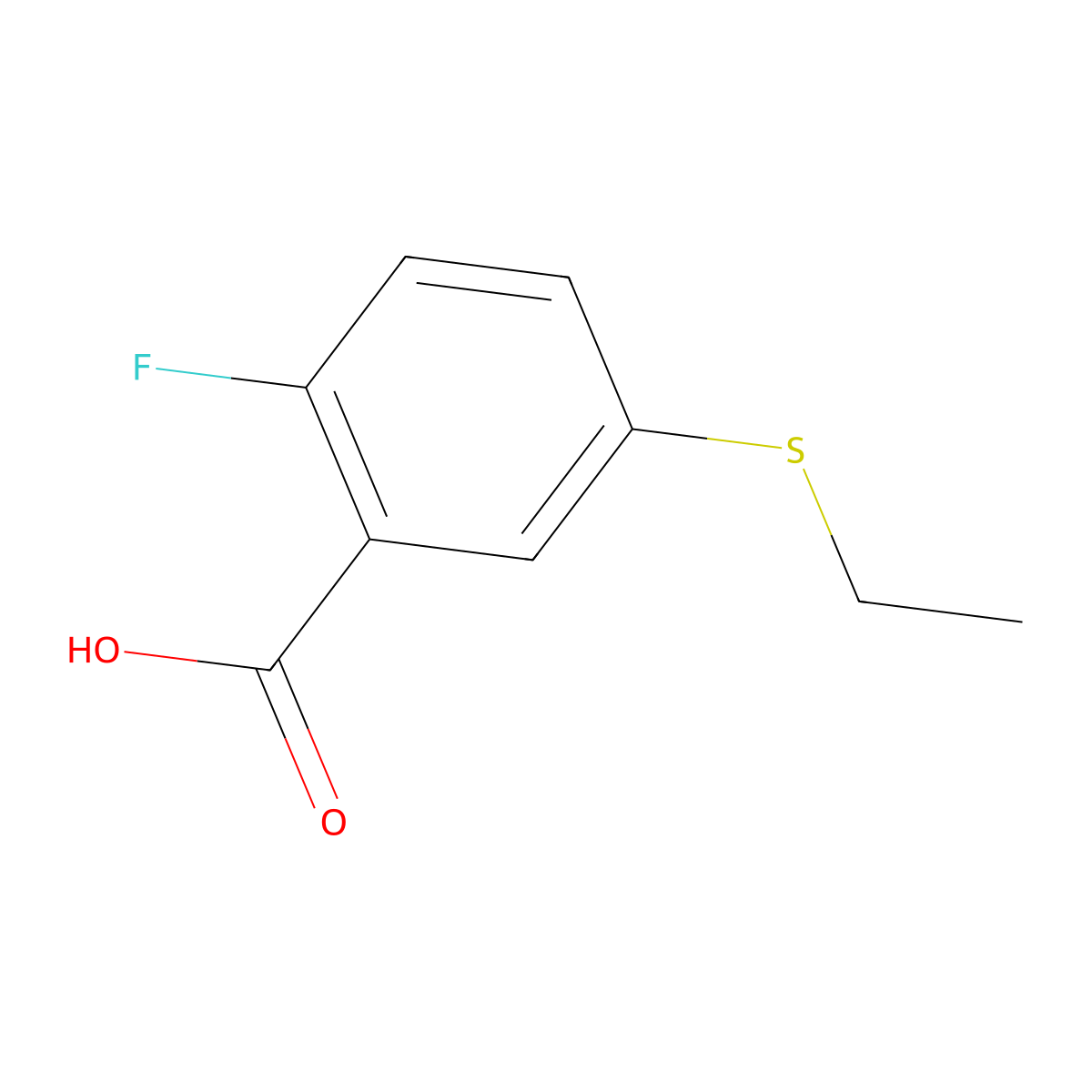 5-(Ethylthio)-2-fluorobenzoic acid molecular structure, CAS 1392210-08-0