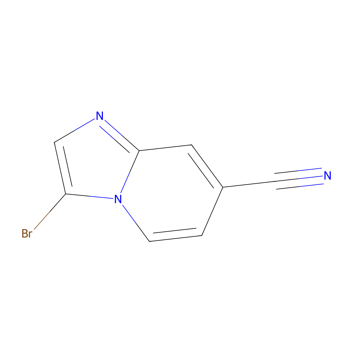 3-Bromoimidazo[1,2-A]pyridine-7-carbonitrile molecular structure, CAS 1392210-94-4