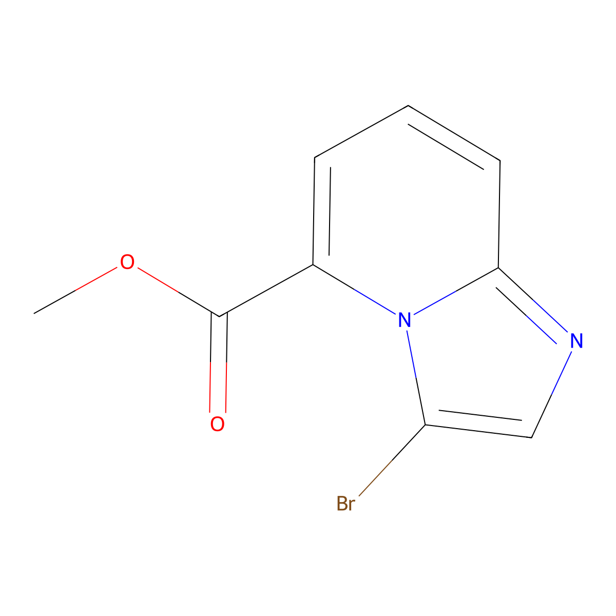 Methyl 3-bromoimidazo[1,2-a]pyridine-5-carboxylate molecular structure, CAS 1392210-97-7