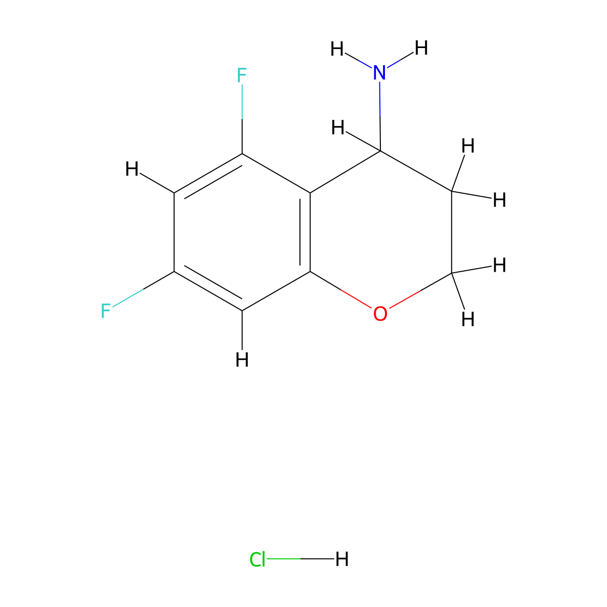 5,7-Difluorochroman-4-amine hydrochloride molecular structure, CAS 1392211-80-1