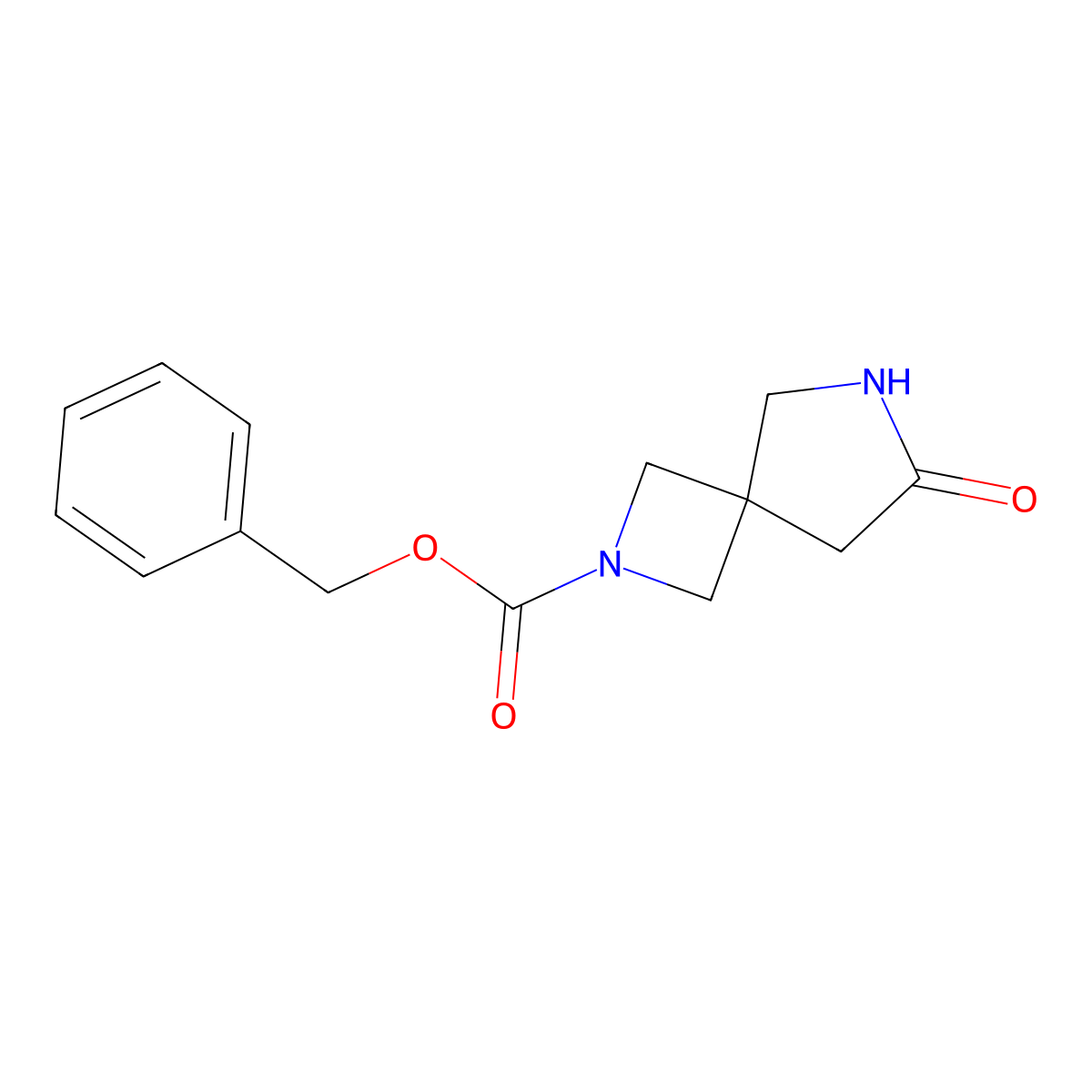 Benzyl 7-oxo-2,6-diazaspiro[3.4]octane-2-carboxylate molecular structure, CAS 1392212-02-0