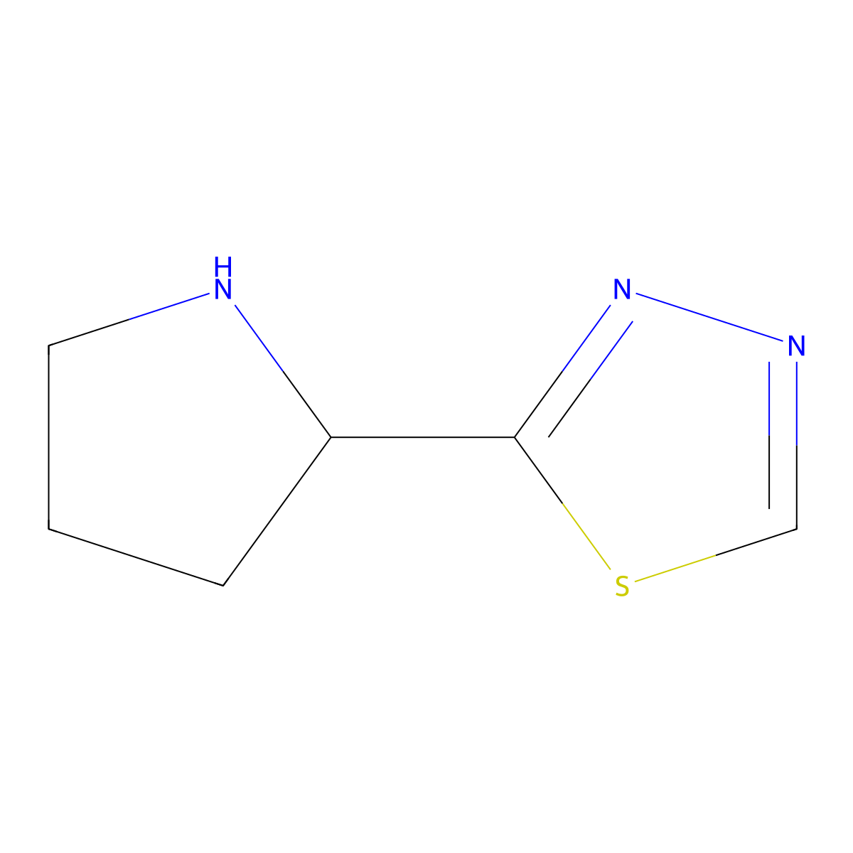 2-(2-Pyrrolidinyl)-1,3,4-thiadiazole molecular structure, CAS 1392213-60-3