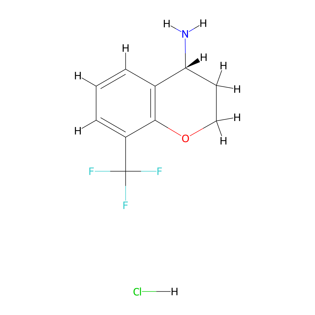 (R)-8-(Trifluoromethyl)chroman-4-amine hydrochloride molecular structure, CAS 1392219-03-2