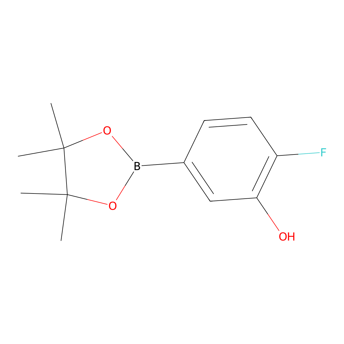 2-Fluoro-5-(4,4,5,5-tetramethyl-1,3,2-dioxaborolan-2-yl)phenol molecular structure, CAS 1392234-97-7