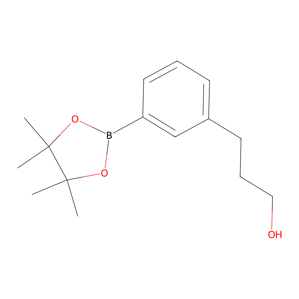 3-(3-(4,4,5,5-Tetramethyl-1,3,2-dioxaborolan-2-YL)phenyl)propan-1-OL molecular structure, CAS 1392235-07-2