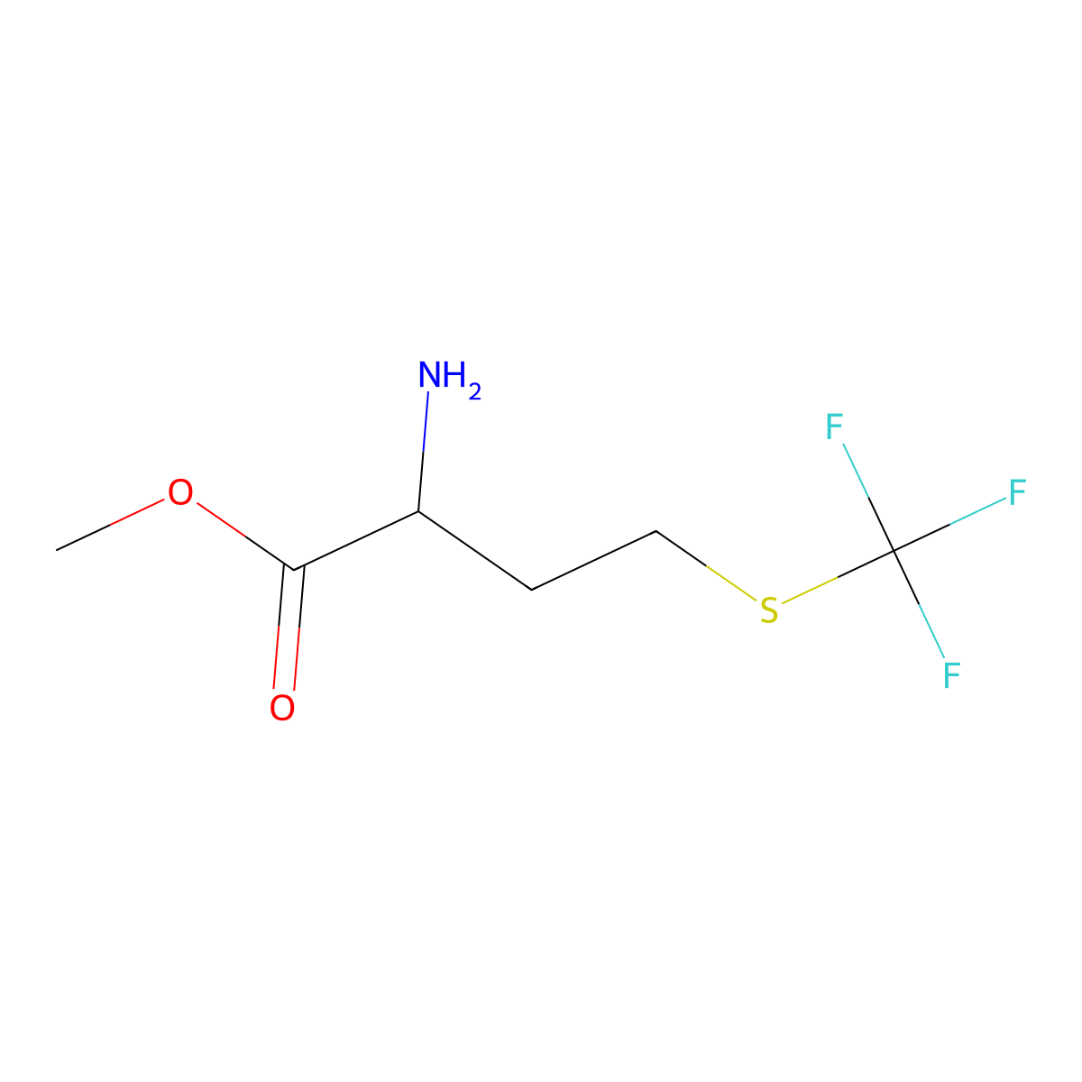 Methyl 2-amino-4-[(trifluoromethyl)sulfanyl]butanoate molecular structure, CAS 139225-12-0