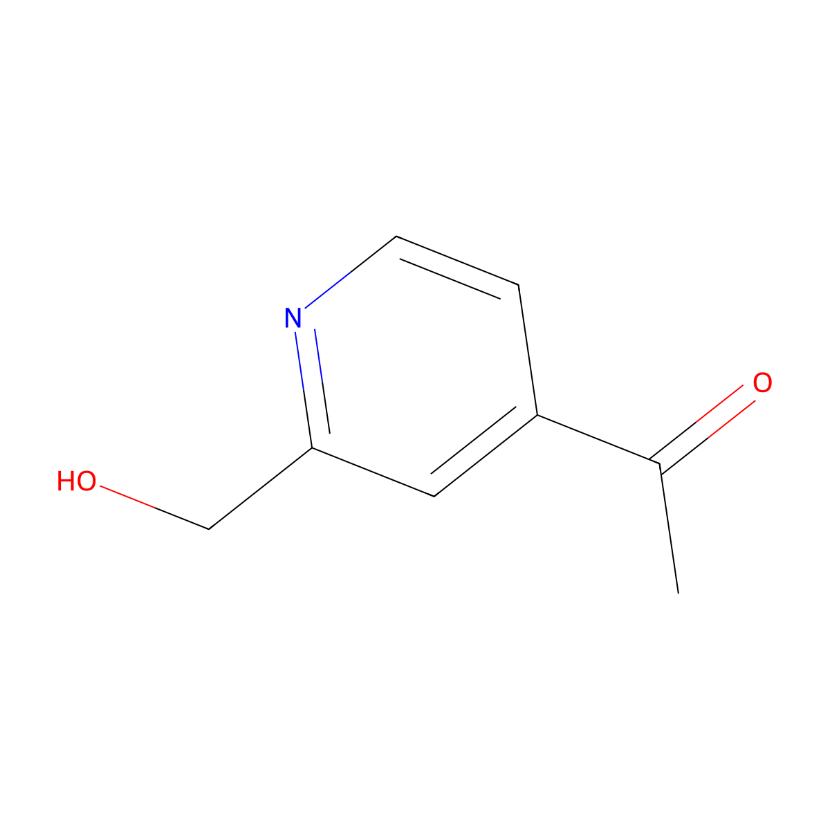 1-(2-(Hydroxymethyl)pyridin-4-yl)ethanone molecular structure, CAS 1392271-34-9
