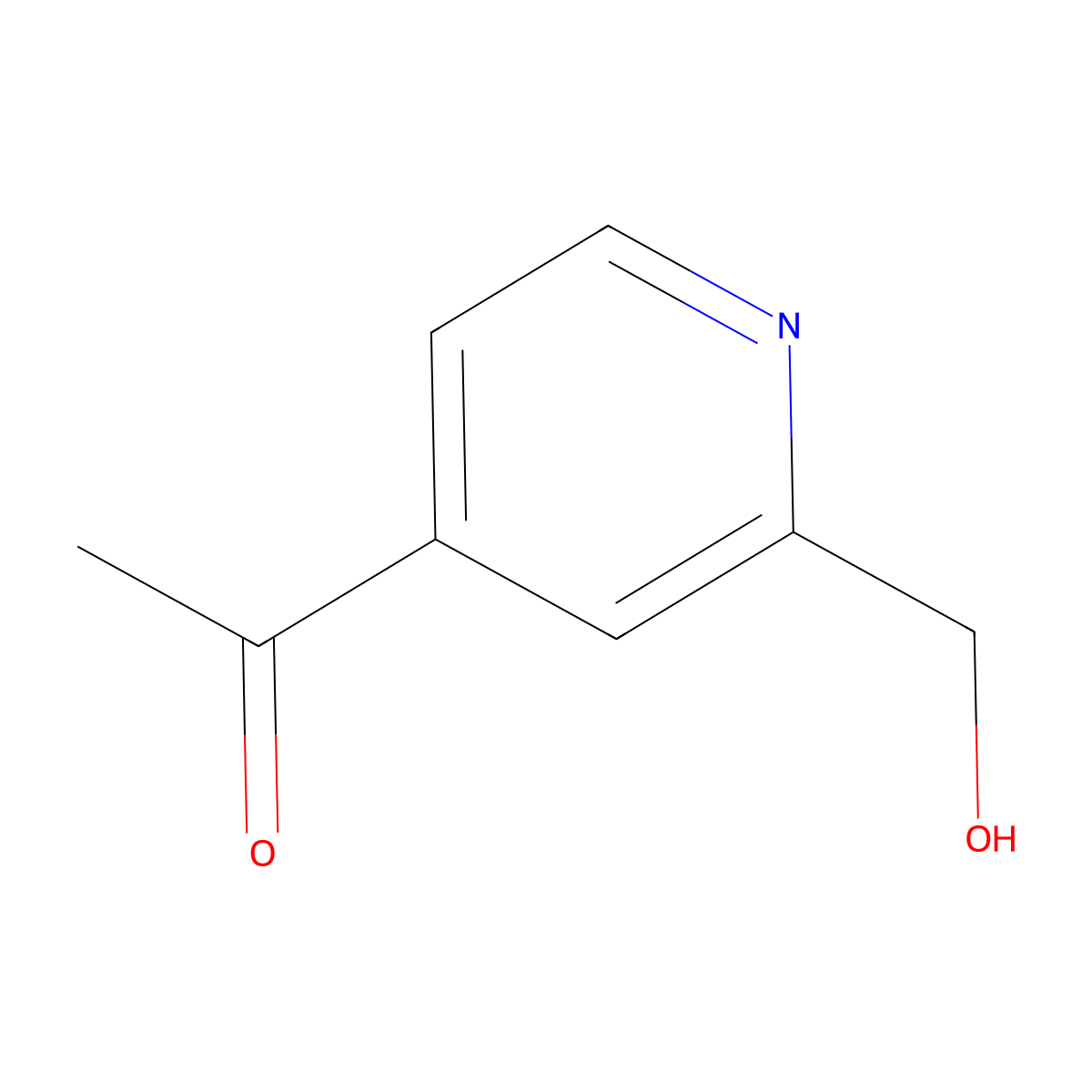 1-(2-(Hydroxymethyl)pyridin-4-yl)ethanone molecular structure, CAS 1392271-34-9