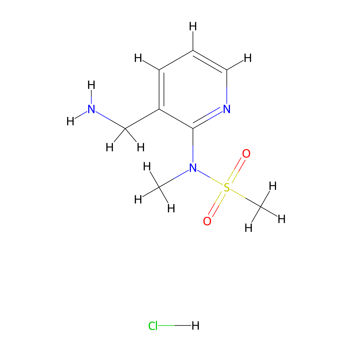 N-(3-(Aminomethyl)pyridin-2-yl)-N-methylmethanesulfonamide hydrochloride molecular structure, CAS 1392272-21-7