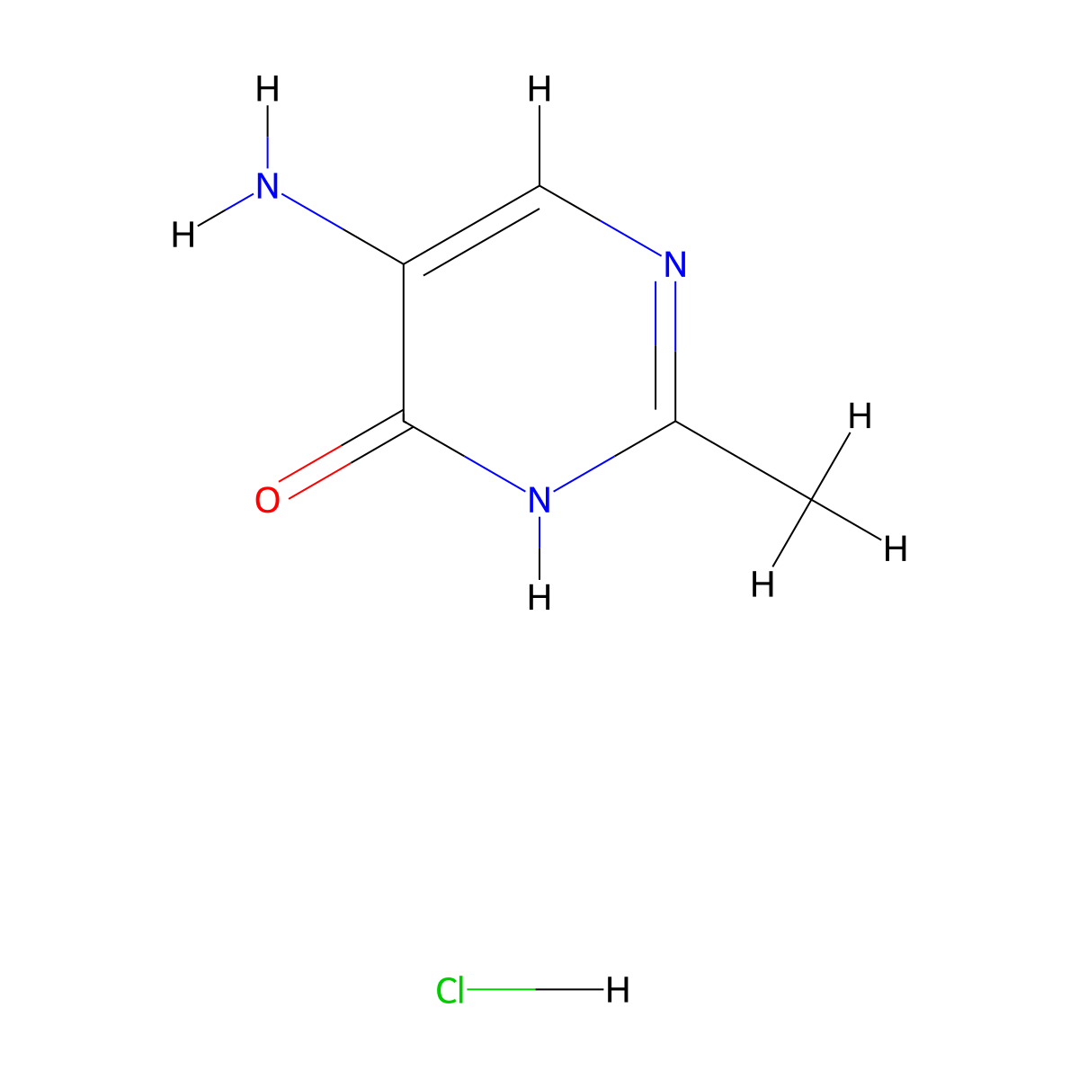 5-Amino-2-methylpyrimidin-4(3H)-one hydrochloride molecular structure, CAS 1392273-10-7