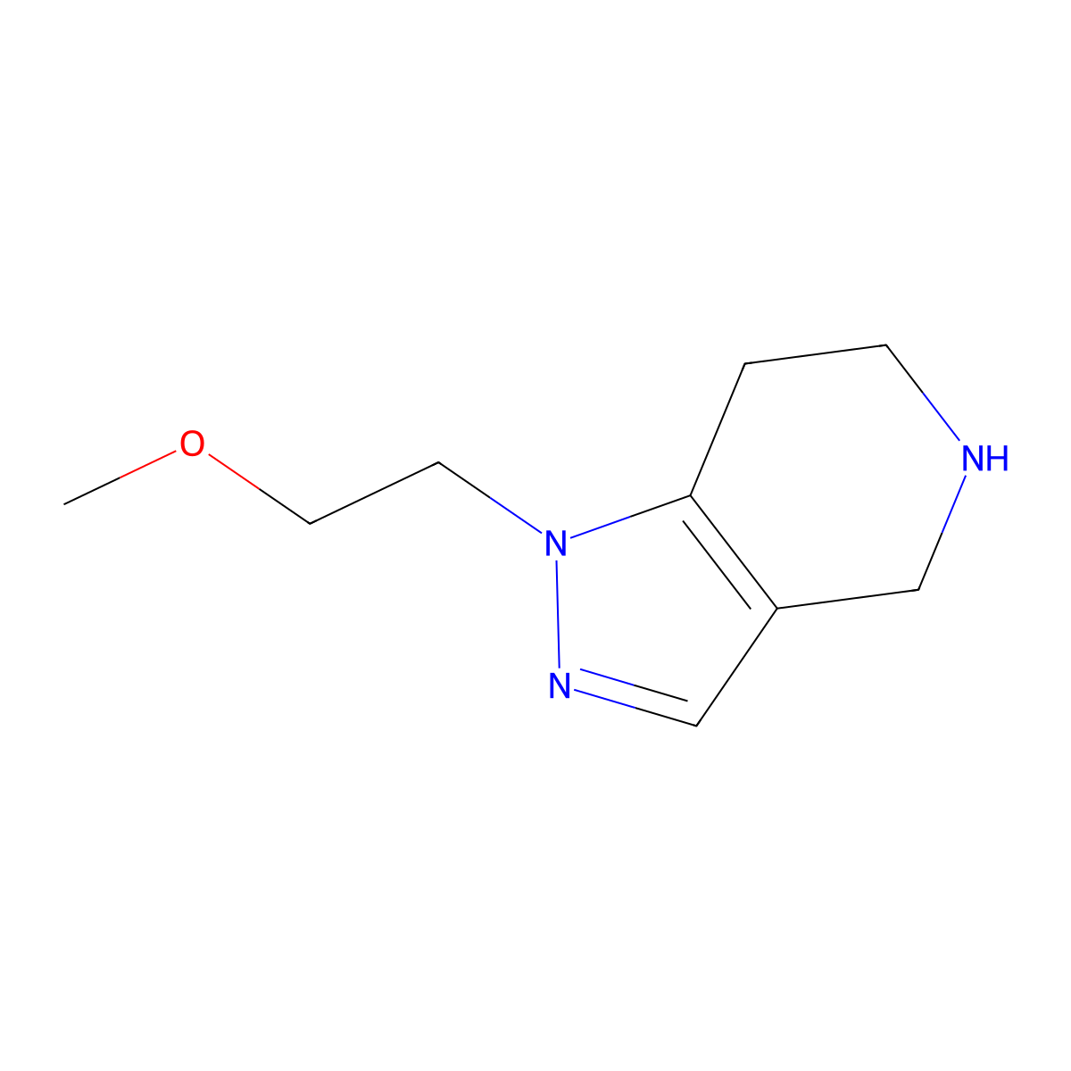1-(2-methoxyethyl)-1H,4H,5H,6H,7H-pyrazolo[4,3-c]pyridine molecular structure, CAS 1392273-22-1