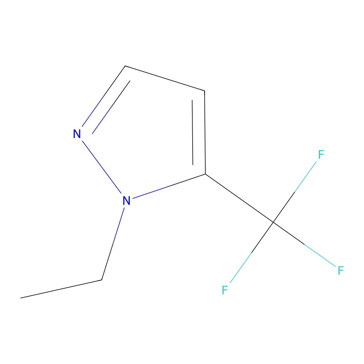 1-ethyl-5-(trifluoromethyl)-1H-pyrazole molecular structure, CAS 1392274-30-4