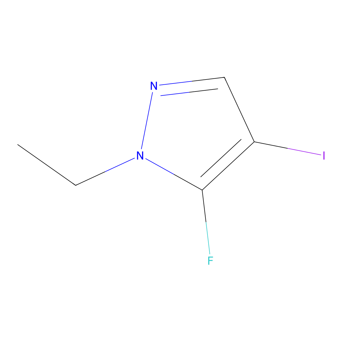 1-ethyl-5-fluoro-4-iodo-1H-pyrazole molecular structure, CAS 1392274-31-5