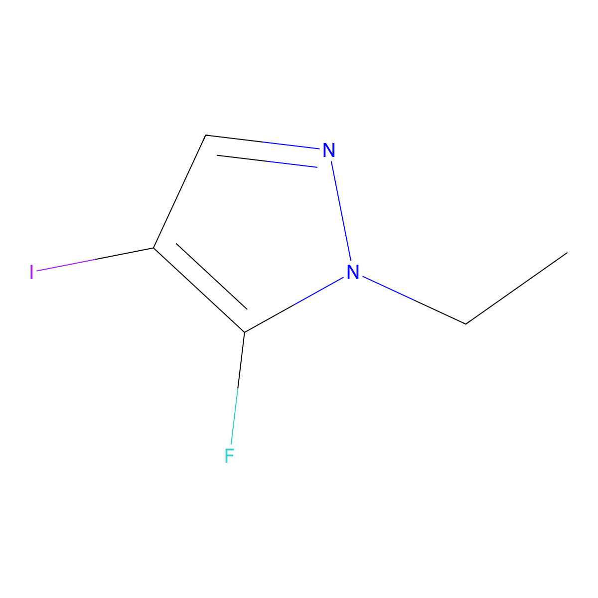 1-ethyl-5-fluoro-4-iodo-1H-pyrazole molecular structure, CAS 1392274-31-5