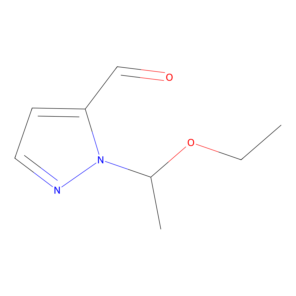 1H-Pyrazole-5-carboxaldehyde, 1-(1-ethoxyethyl)- molecular structure, CAS 1392274-32-6