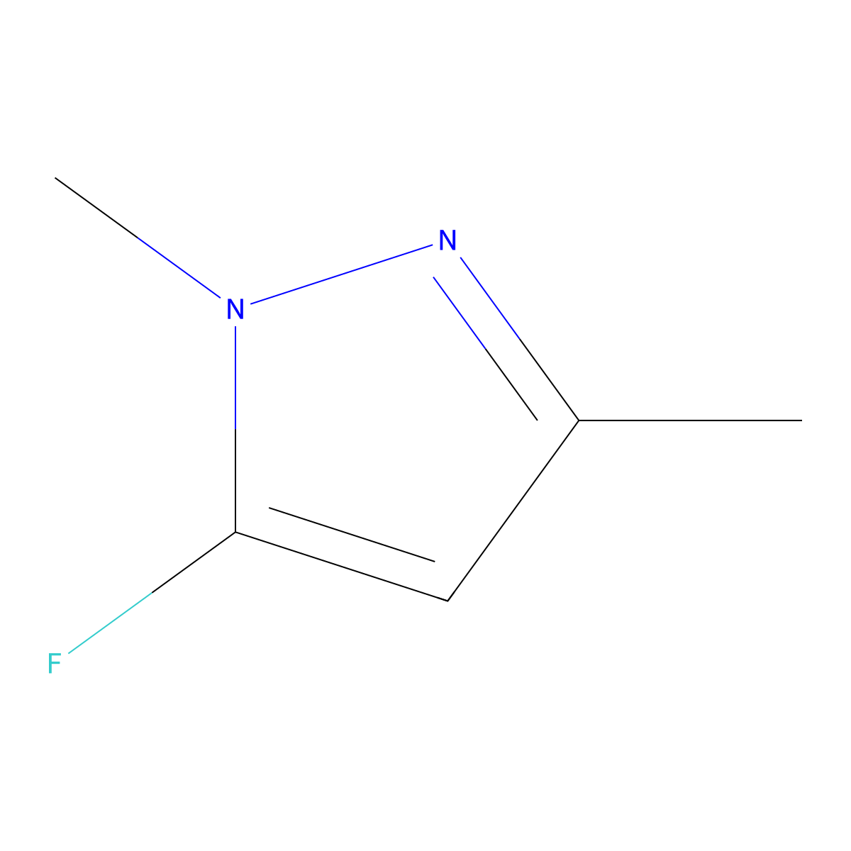 1H-Pyrazole, 5-fluoro-1,3-dimethyl- molecular structure, CAS 1392274-34-8