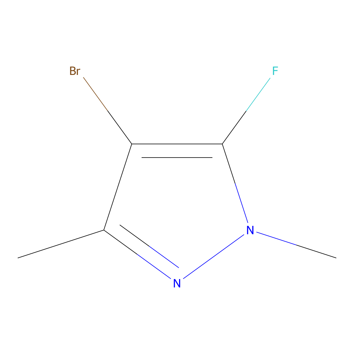 4-bromo-5-fluoro-1,3-dimethyl-1H-pyrazole molecular structure, CAS 1392274-42-8