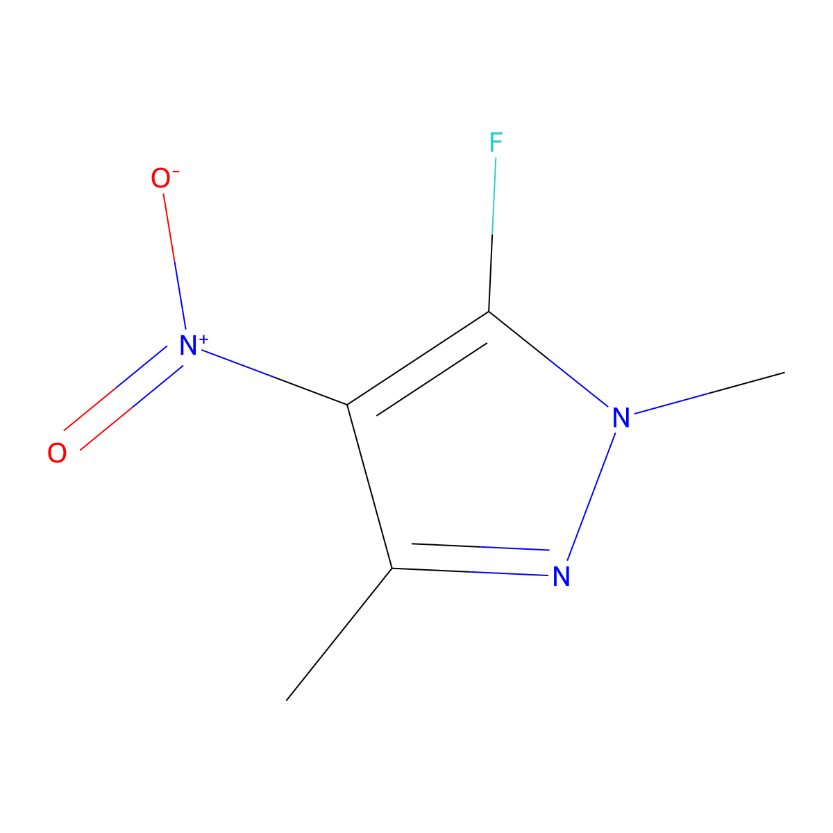5-fluoro-1,3-dimethyl-4-nitro-1H-pyrazole molecular structure, CAS 1392274-44-0