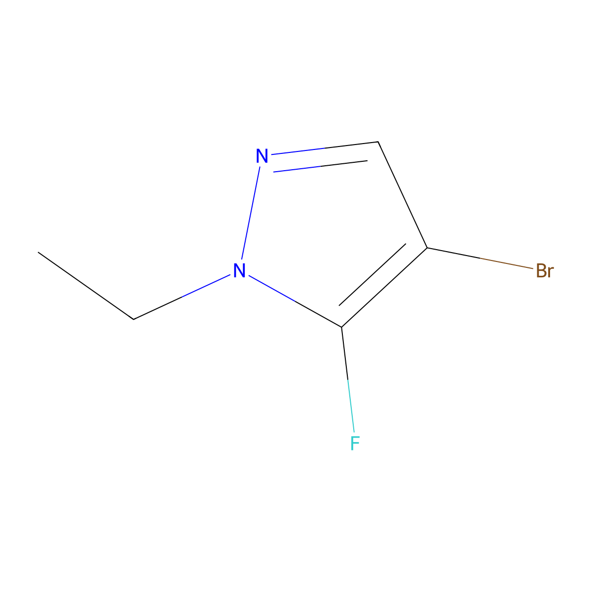 1H-Pyrazole, 4-bromo-1-ethyl-5-fluoro- molecular structure, CAS 1392274-45-1