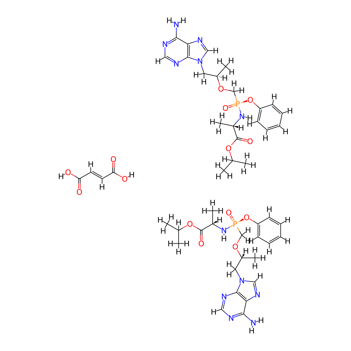 Tenofovir Alafenamide Fumarate molecular structure, CAS 1392275-56-7