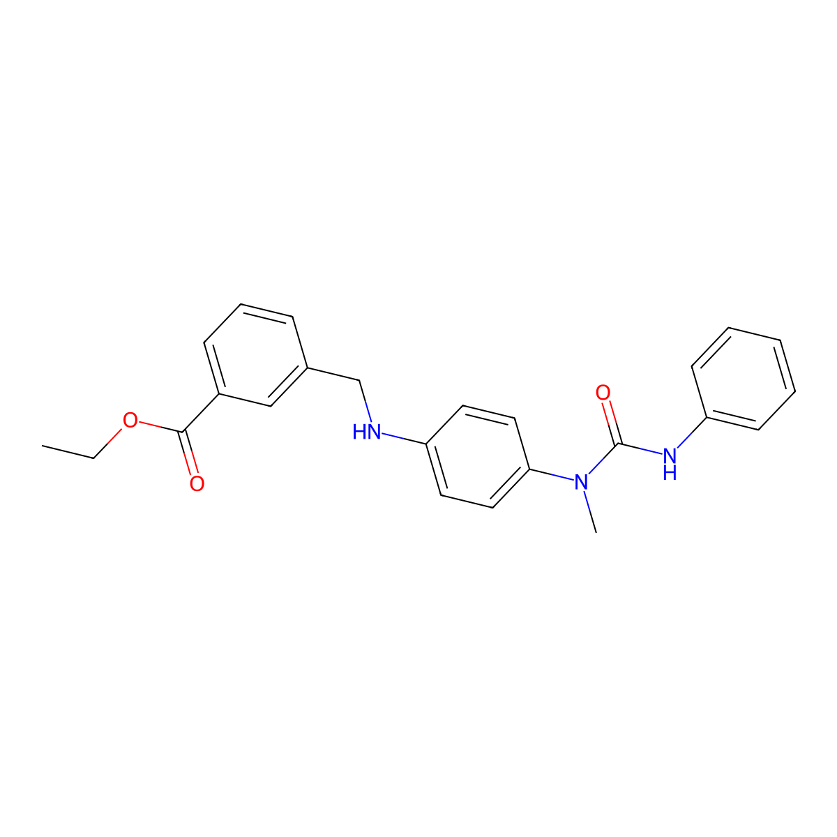 Ethyl 3-[[4-[methyl(phenylcarbamoyl)amino]anilino]methyl]benzoate molecular structure, CAS 1392278-32-8