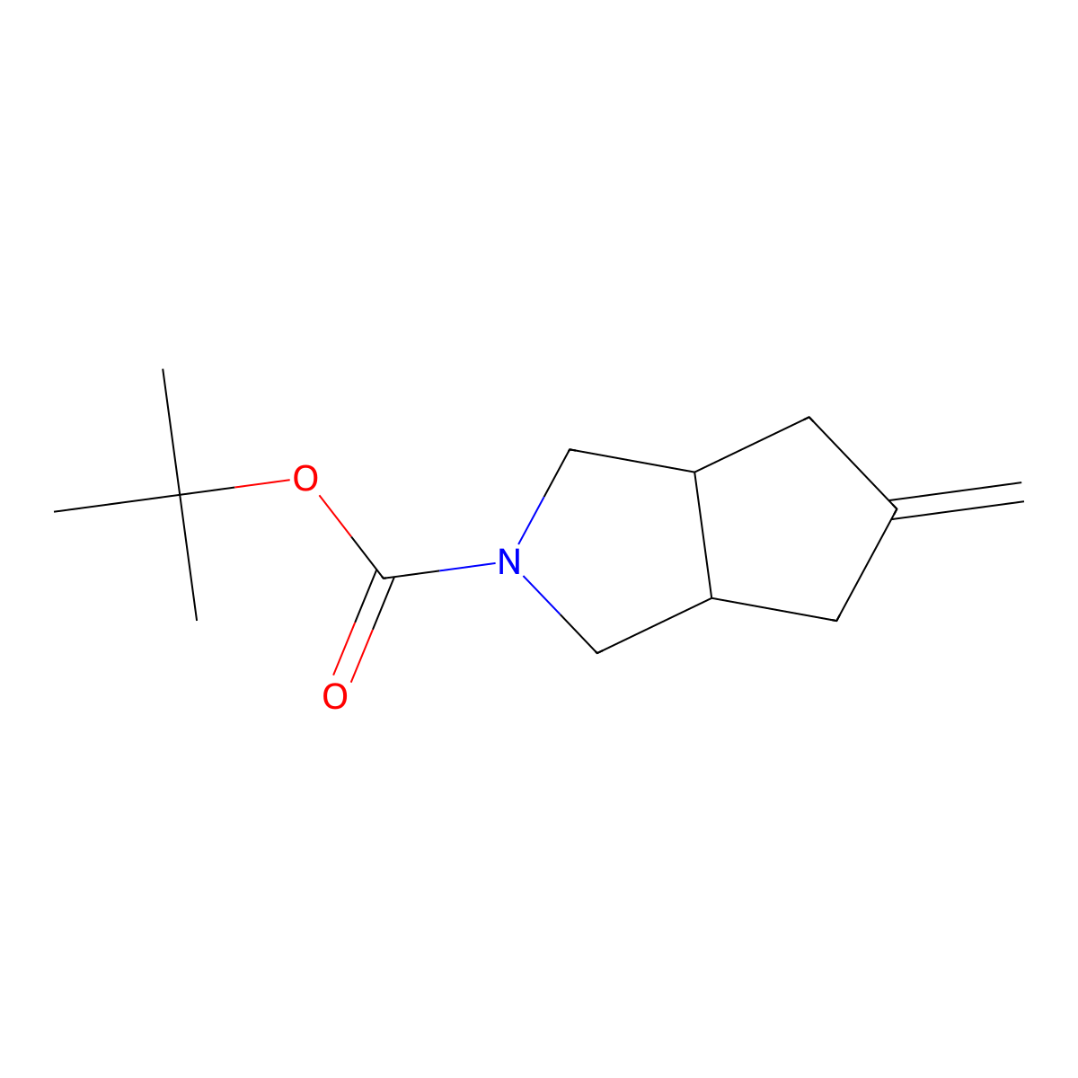 tert-Butyl cis-5-methylenehexahydrocyclopenta[c]pyrrole-2(1H)-carboxylate molecular structure, CAS 139228-12-9