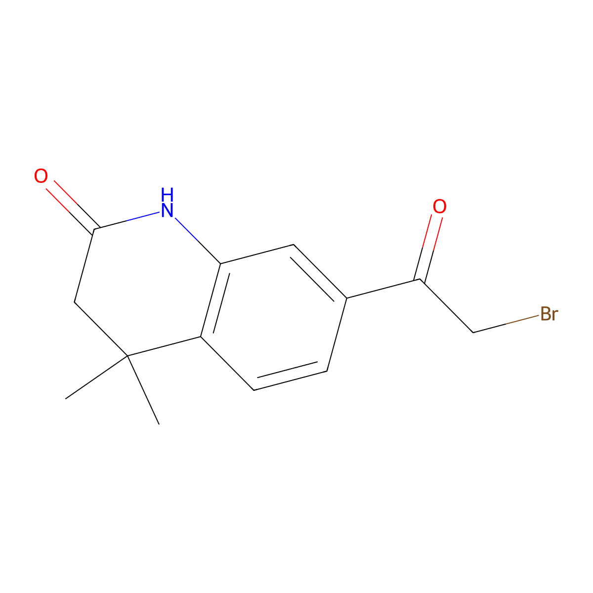 7-(2-Bromoacetyl)-4,4-dimethyl-1,2,3,4-tetrahydroquinolin-2-one molecular structure, CAS 1392286-50-8