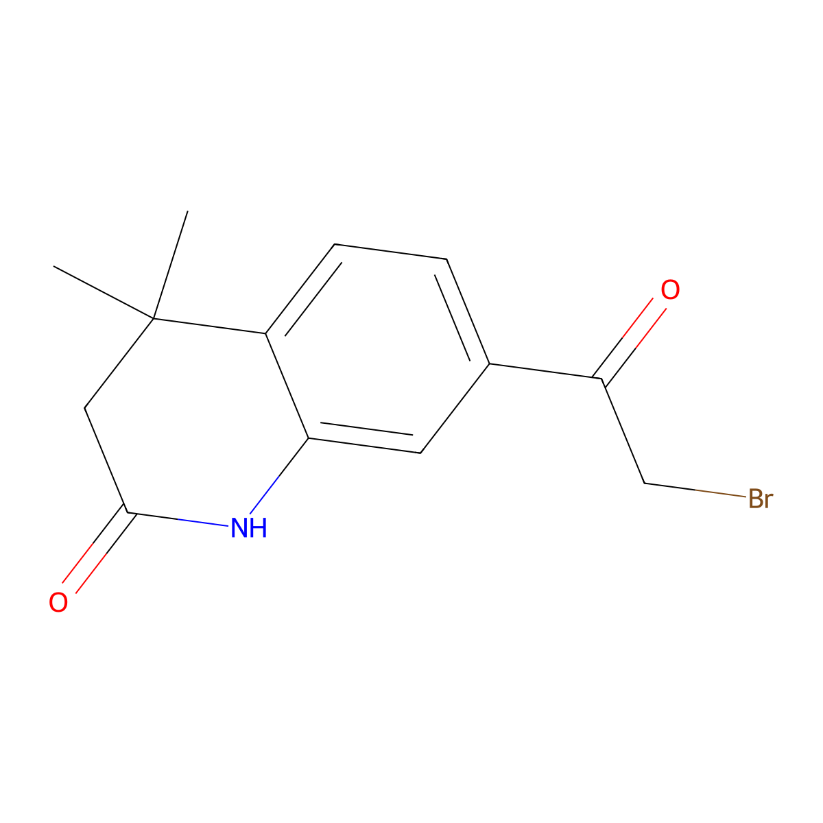 7-(2-Bromoacetyl)-4,4-dimethyl-1,2,3,4-tetrahydroquinolin-2-one molecular structure, CAS 1392286-50-8