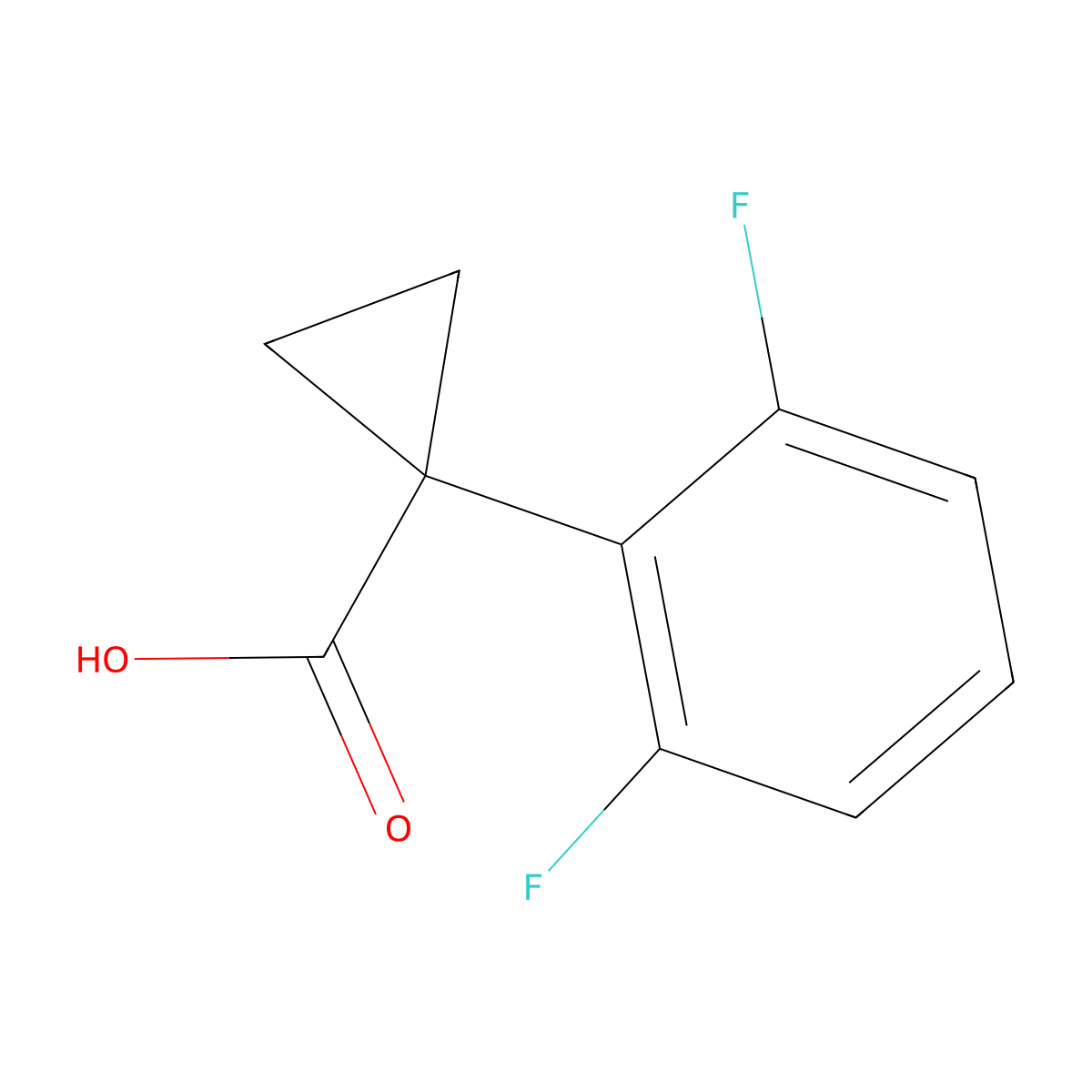 1-(2,6-Difluorophenyl)cyclopropane-1-carboxylic acid molecular structure, CAS 139229-58-6