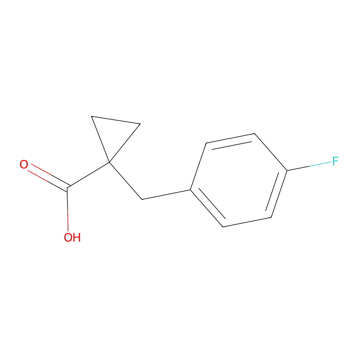 1-[(4-Fluorophenyl)methyl]cyclopropane-1-carboxylic acid molecular structure, CAS 139229-60-0