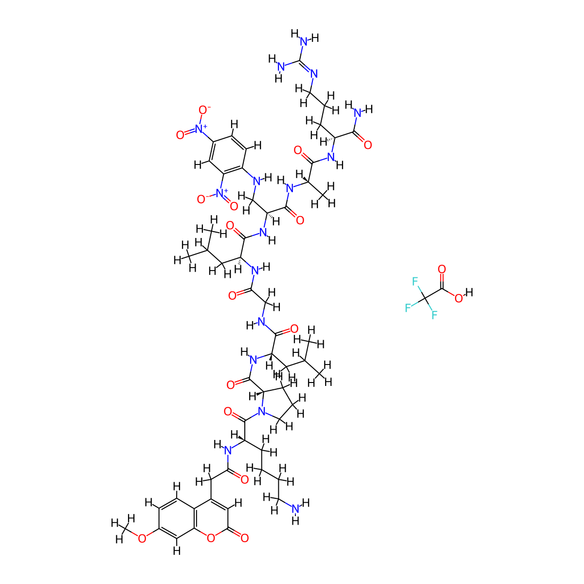 Mca-kplgl-dap(dnp)-AR-NH2 (trifluoroacetate salt) molecular structure, CAS 1392300-20-7