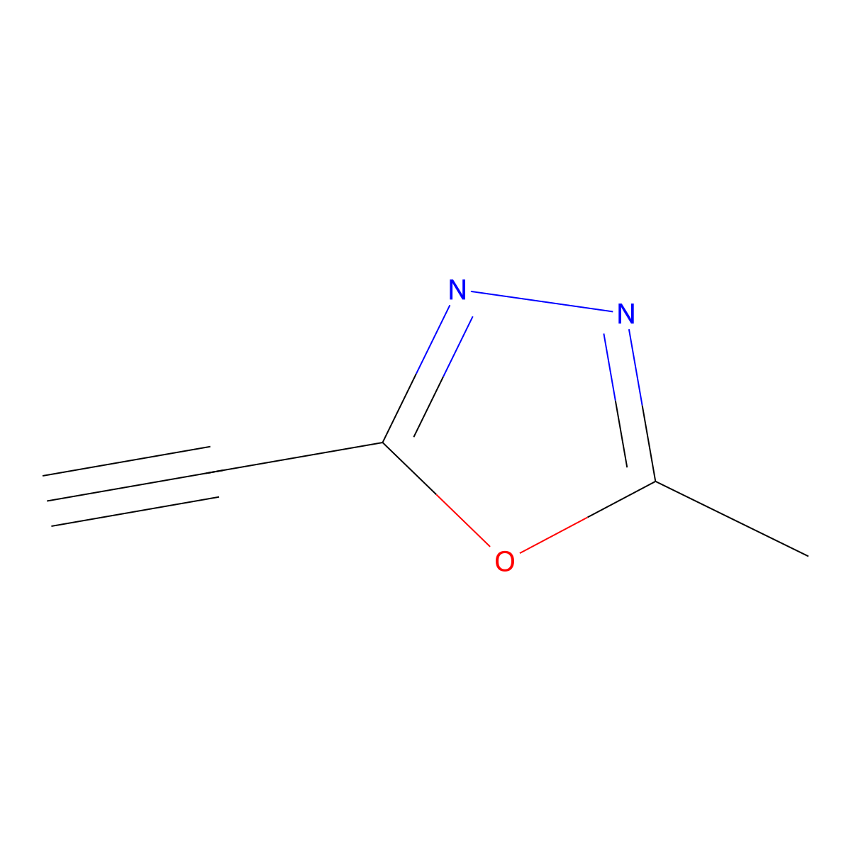 2-Ethynyl-5-methyl-1,3,4-oxadiazole molecular structure, CAS 1392308-27-8
