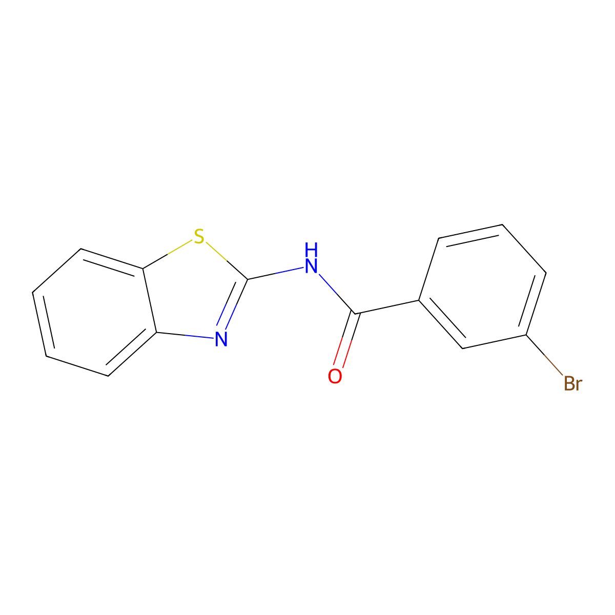 Benzamide, N-2-benzothiazolyl-3-bromo- molecular structure, CAS 139233-21-9
