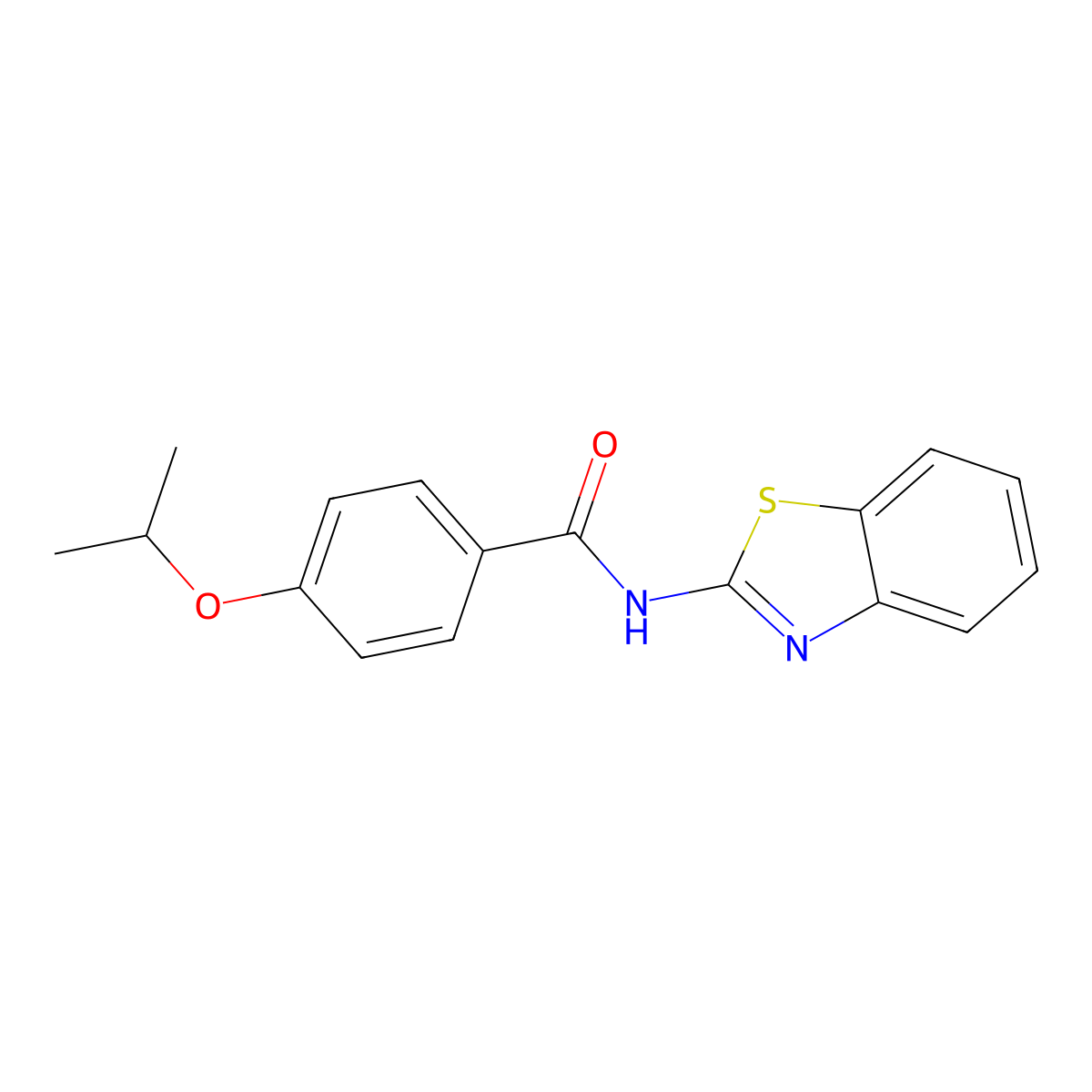 N-(1,3-benzothiazol-2-yl)-4-isopropoxybenzamide molecular structure, CAS 139233-25-3