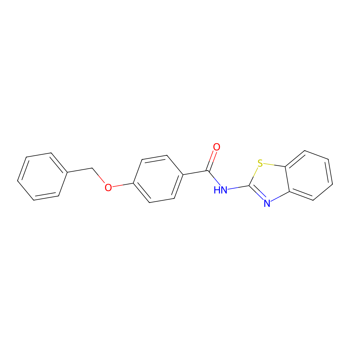 N-(1,3-benzothiazol-2-yl)-4-phenylmethoxybenzamide molecular structure, CAS 139233-30-0