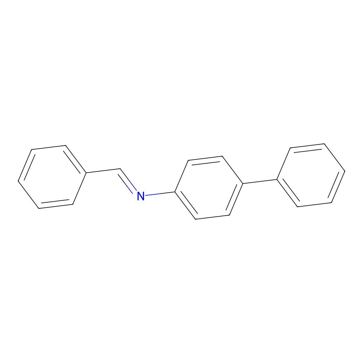 N-Benzylidene-4-biphenylamine molecular structure, CAS 13924-28-2