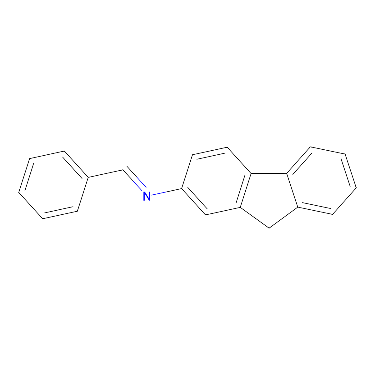 2-(Benzylideneamino)fluorene molecular structure, CAS 13924-50-0