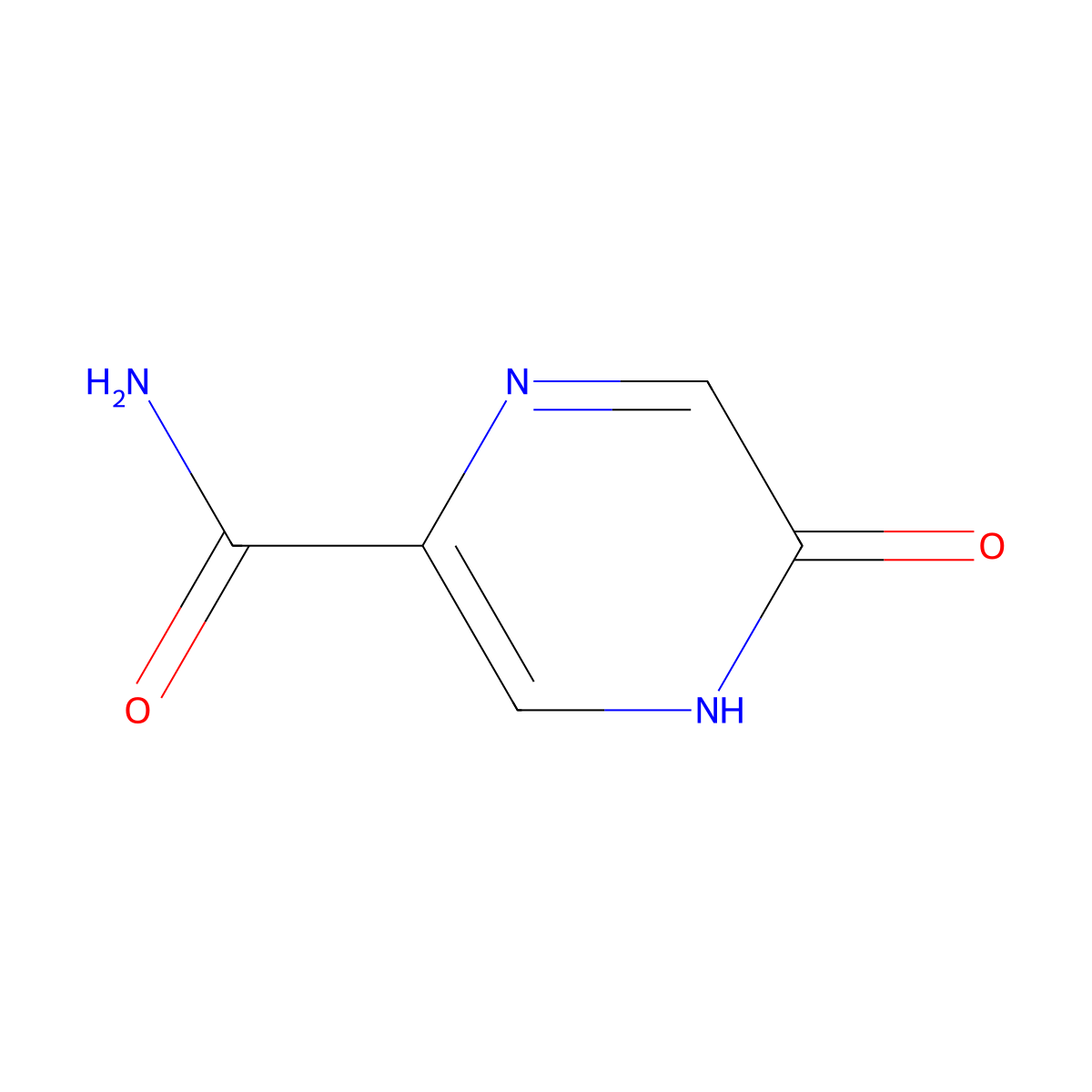 4,5-Dihydro-5-oxo-2-pyrazinecarboxamide molecular structure, CAS 13924-96-4