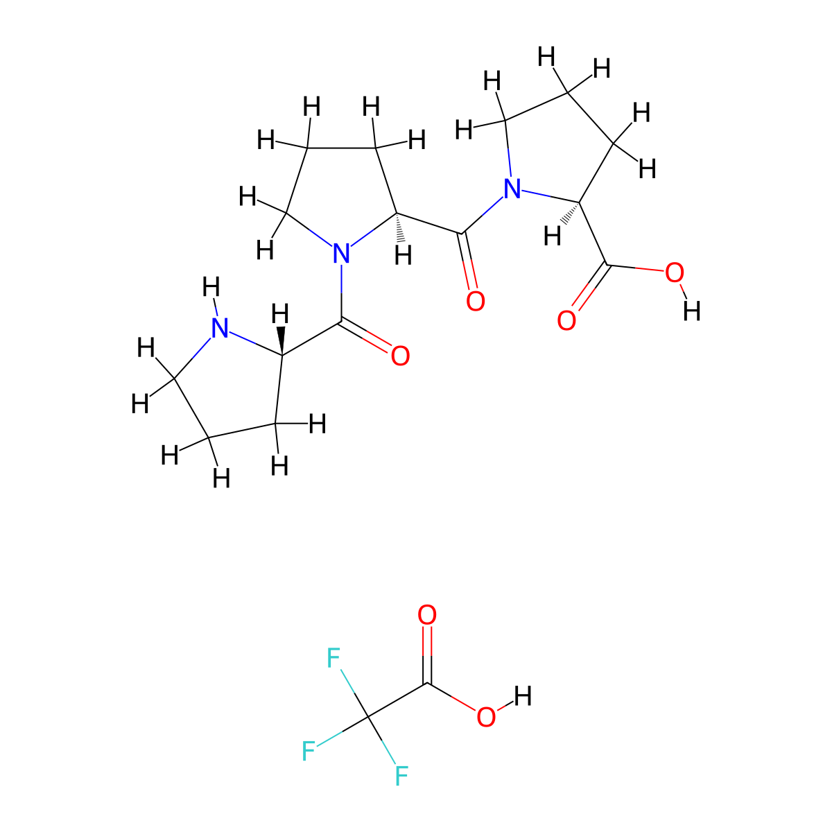 L-Prolyl-L-prolyl-L-proline 2,2,2-trifluoroacetate molecular structure, CAS 1392411-97-0