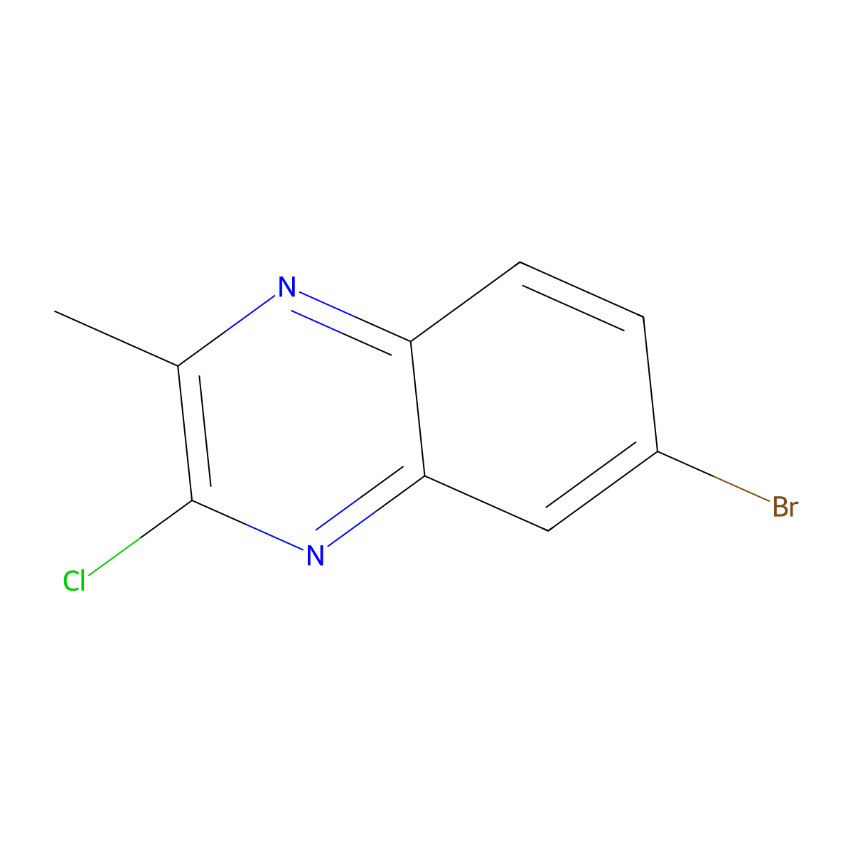 6-Bromo-3-chloro-2-methylquinoxaline molecular structure, CAS 1392413-56-7