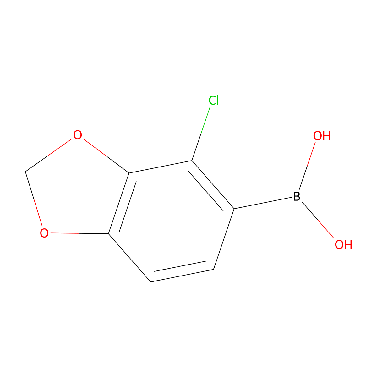 (4-Chloro-1,3-dioxaindan-5-yl)boronic acid molecular structure, CAS 1392415-62-1