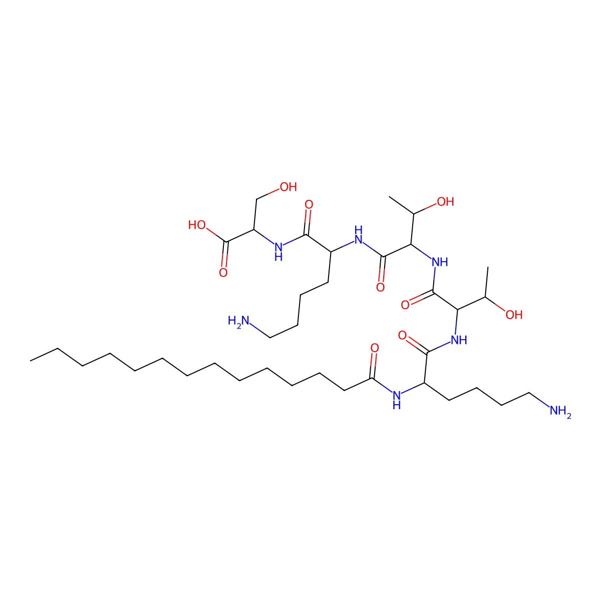 Myristoyl Pentapeptide-4 molecular structure, CAS 1392416-25-9
