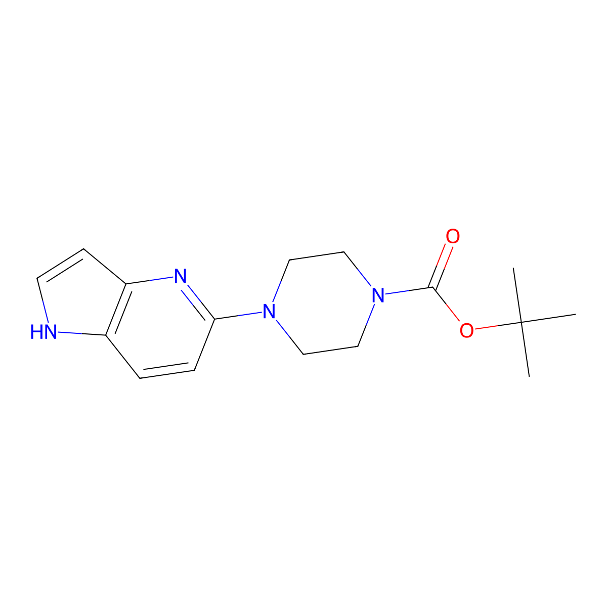 tert-butyl 4-(1H-pyrrolo[3,2-b]pyridin-5-yl)piperazine-1-carboxylate molecular structure, CAS 1392429-87-6