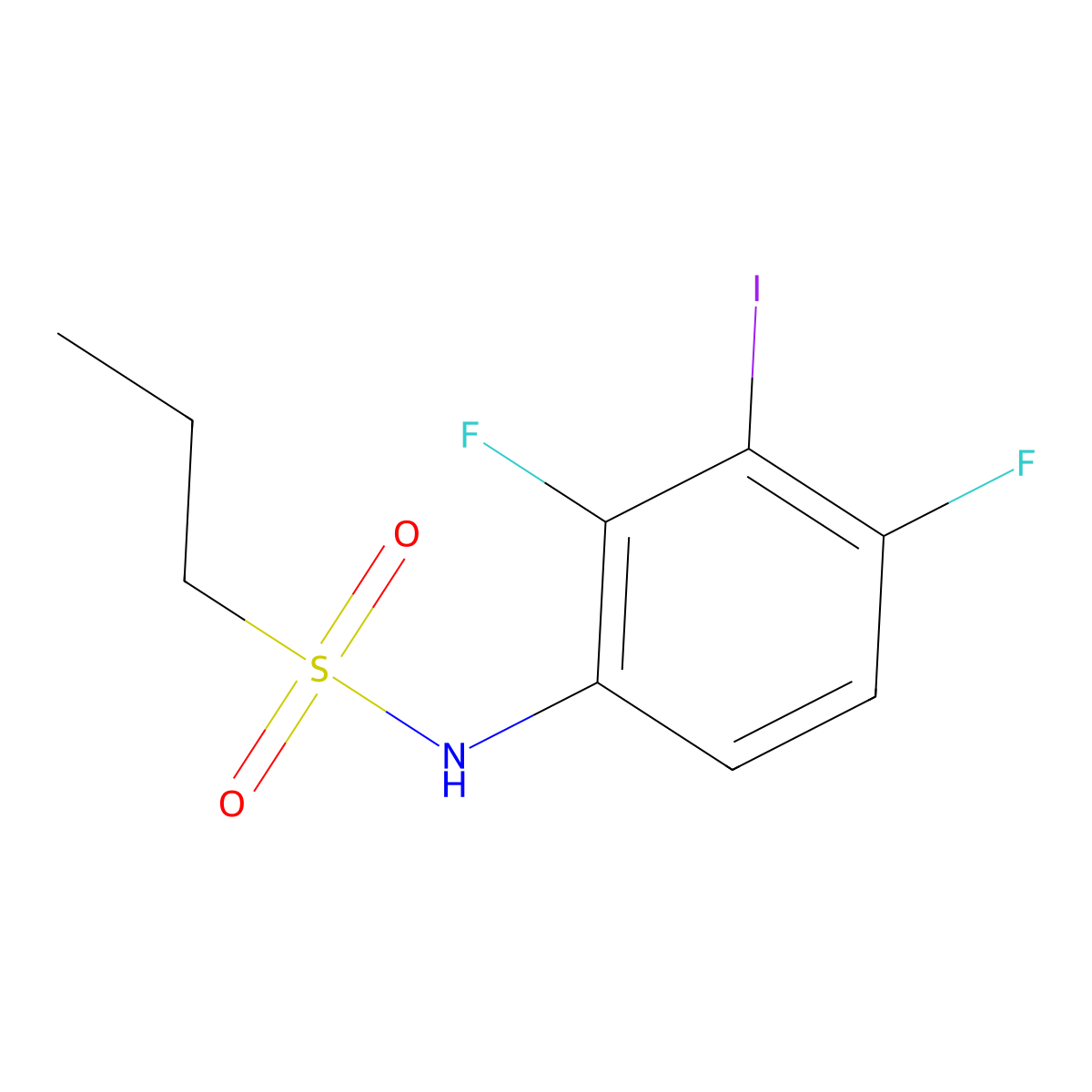 N-(2,4-difluoro-3-iodophenyl)propane-1-sulfonamide molecular structure, CAS 1392429-92-3
