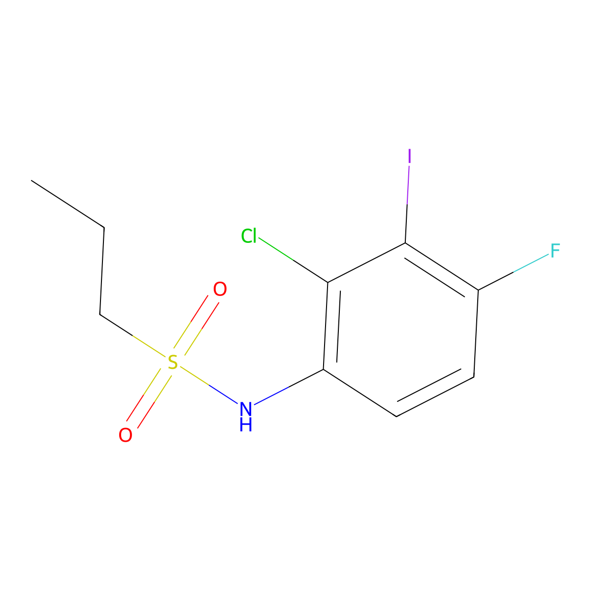 N-(2-chloro-4-fluoro-3-iodophenyl)-1-propanesulfonamide molecular structure, CAS 1392429-94-5