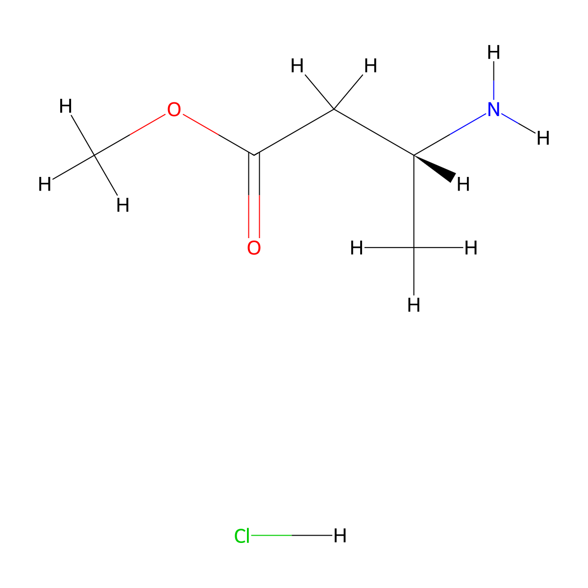 methyl (3R)-3-aminobutanoate hydrochloride molecular structure, CAS 139243-54-2