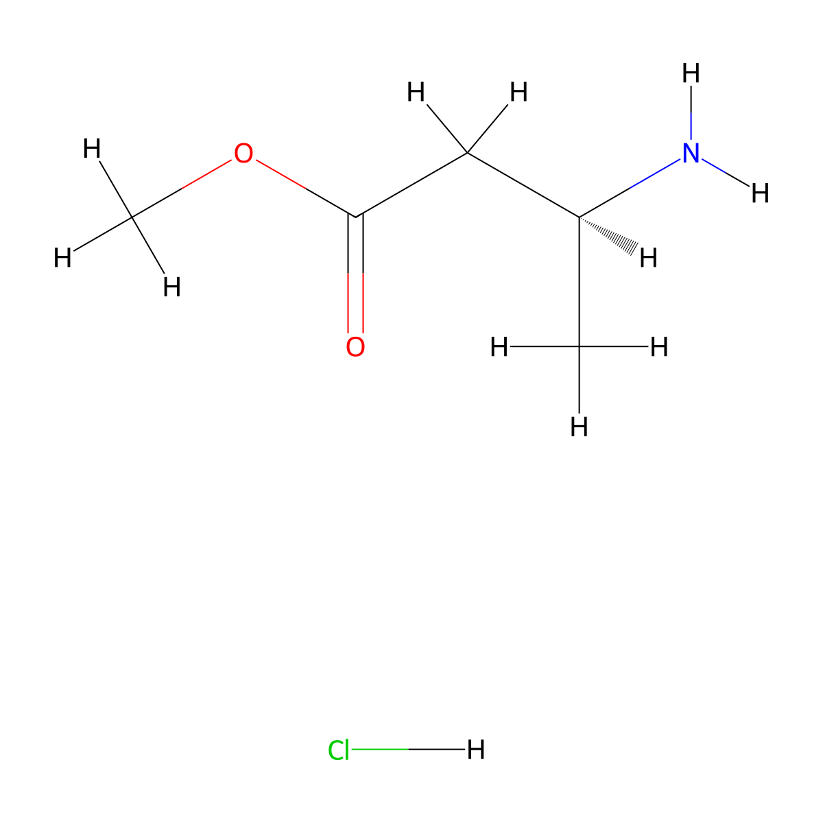 methyl (3S)-3-aminobutanoate hydrochloride molecular structure, CAS 139243-55-3