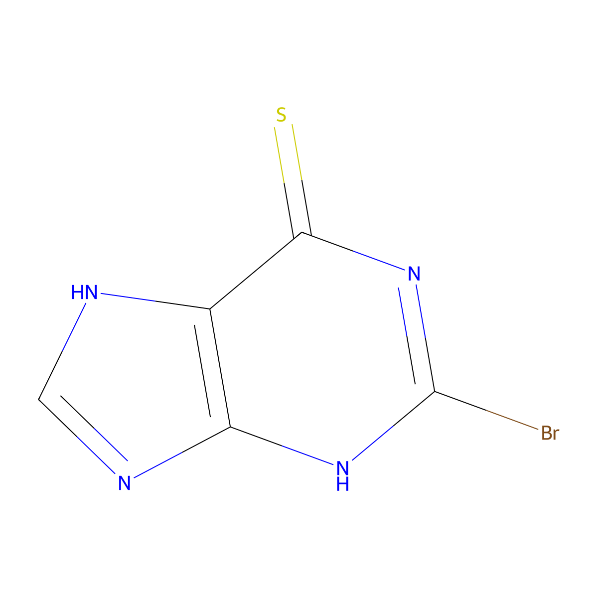 2-Bromo-7H-purine-6-thiol molecular structure, CAS 139244-00-1