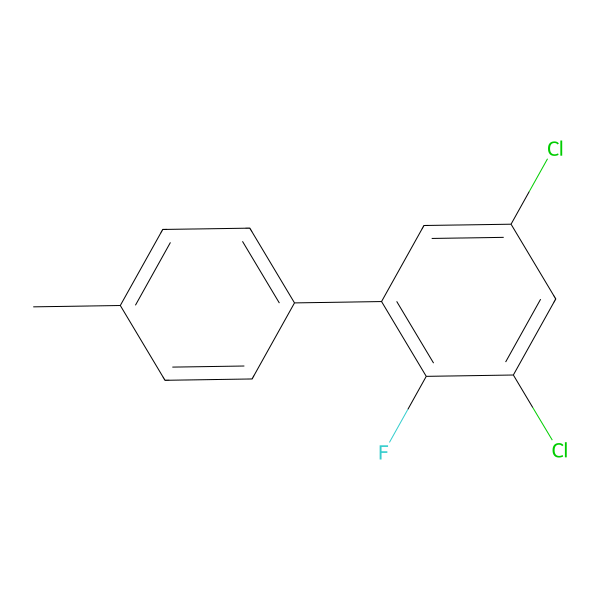 3,5-Dichloro-2-fluoro-4'-methyl-1,1'-biphenyl molecular structure, CAS 1392440-57-1