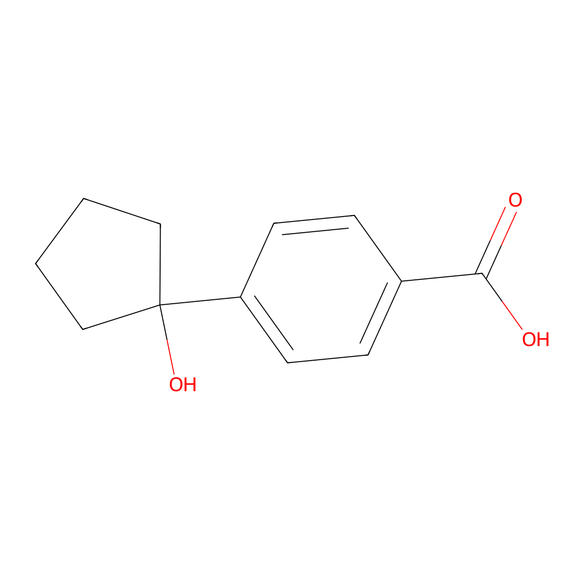4-(1-Hydroxycyclopentyl)benzoic acid molecular structure, CAS 1392466-89-5